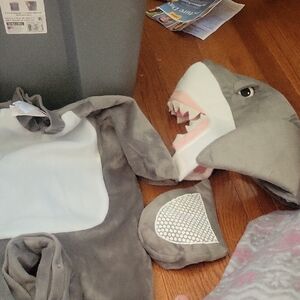 Cozy Shark Costume for Kids - Gray and White
